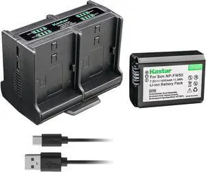 Kastar 1-Pack Battery and Quadruple Charger Compatible with Sony ILCE-7SM2, alpha 7S II, 7S II, a7S II, ILCE-QX1, ILCE-QX1L, NEX-3, NEX-3N, NEX-5, NEX-5N, NEX-5R, NEX-5T, NEX-6, NEX-7, NEX-C3 Camera