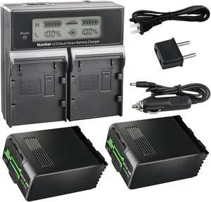 Kastar 2-Pack BP-A100 Battery and CH04 Charger Compatible with Canon C500 EF mount 4K Cinema Camera, EOS C500 PL 4K Cinema PL C 500 Camcorder, Canon XF605 4K UHD, Canon XF705 4K UHD Camcorder
