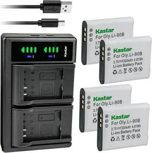 Kastar 4-Pack Battery and LTD2 USB Charger Replacement for Ricoh DB-110 Battery, Ricoh GR III Digital Camera, Ricoh GR IIIx Digital Camera, Ricoh WG-6 Digital Camera, Ricoh G900 Digital Camera