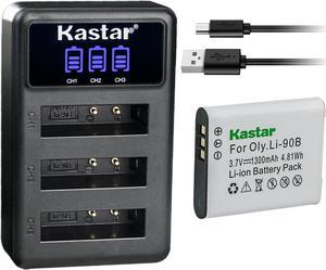 Kastar 1 Pack Battery and Triple Charger Compatible with Olympus Li-90B Li-92B Battery, LI-90C UC-90 Charger, Olympus Stylus XZ-2, XZ-2 iHS, Stylus SP-100EE, OM SYSTEM Tough TG-6, Tough TG-7 Camera