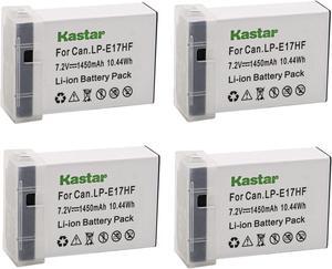 [Fully Decoded] Kastar 4-Pack LP-E17HF Battery Replacement for Canon LP-E17 LP-E17H 9967B02 Battery, LC-E17 LC-E17E Charger, Canon EOS RP EOS R8 EOS R50 EOS R100 Mirrorless Camera, BG-E18 Battery Grip
