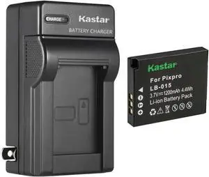 Kastar 1-Pack LB015 Battery and AC Wall Charger Replacement for Kokad LB-015 Rechargeable Lithium-ion Battery and Kokad PIXPRO WPZ2 Digital Camera