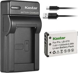 Kastar 1-Pack Battery + Slim USB Charger for Kodak LB-070 LB070 Battery and Kodak Pixpro AZ651, Pixpro AZ651 AZ652 Astro Zoom, Pixpro AZ901, PIXPRO S1, PIXPRO S-1, Minolta MN67Z Camera
