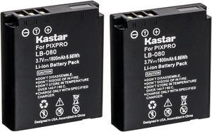 Kastar 2-Pack Battery Replacement for Kodak LB-080 NCA-K/102 Battery, Kodak Camera PIXPRO SP1, PIXPRO SP1 HD, PlaySport Zx5, SP1-YL3, PIXPRO SP360, PIXPRO SP360 4K, PIXPRO ORBIT360 4K