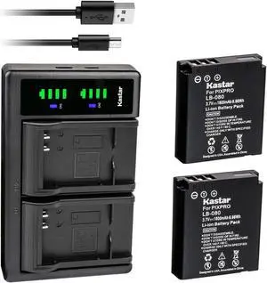 Kastar 4-Pack Battery and LTD2 USB Charger Replacement for Kodak LB-080 NCA-K/102 Spare Battery, PIXPRO SP1, SP1 HD, SP1-YL3 Action, PlaySport Zx5, PIXPRO SP360, SP360 4K, PIXPRO ORBIT360 4K VR Camera Kastar 4-Pack Battery and LTD2 USB Charger Replacement for Kodak LB-080 NCA-K/102 Spare Battery, PIXPRO SP1, SP1 HD, SP1-YL3 Action, PlaySport Zx5, PIXPRO SP360, SP360 4K, PIXPRO ORBIT360 4K VR Camera