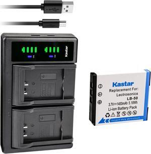 Kastar 1-Pack Battery and LTD2 USB Charger Compatible with Lectrosonics LB-50 Battery, Lectrosonics 40117, Lectrosonics SSM Transmitter & IFBR1B Receiver, IFBR1B Bodypack Receiver