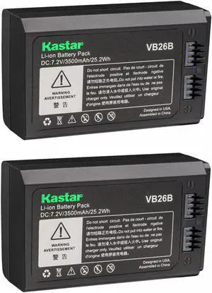 Kastar 2-Pack VB26B Battery Pack Replacement for Flashpoint Zoom Li-on VB26 VB30 Battery, VC-26T Charger, Flashpoint Zoom Li-on X, X Pro, X R2 TTL, Zoom Li-on III, III R2 TTL Speedlight Flash