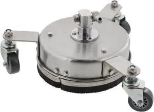 Erie Tools 8" Stainless Steel Pressure Washer Flat Surface Cleaner with Wheels