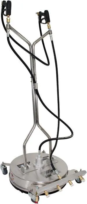 21" Stainless Steel Surface Cleaner with Wheels, 4 Nozzle Front Spray Bar, Side Nozzles, Pressure Washer Attachment