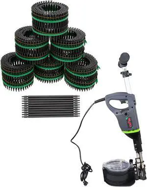 MURO® North America Speed Driver Auto Feed Screw Gun Driver Coil System Gray Epoxy Shield Guard #8 x 2" Square Flathead Exterior Screws & 10 Square Driver Bits