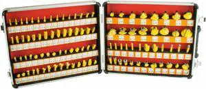 Steel Dragon Tools 100 Piece 1/4" Shank Router Bit Set Tungsten Carbide Tips Woodworking Kit, Dovetails, Slot Cutters & Straight Router