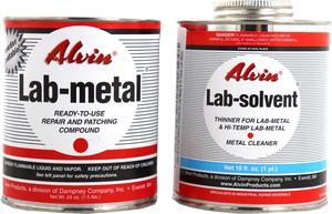 Alvin 24 oz Lab Metal & 16 oz Lab Solvent Kit Putty Dent Filler & Patching Compound Epoxy