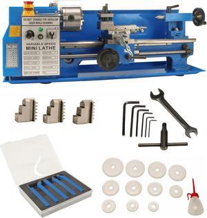 Erie Tools 7 x 14 Precision Bench Top Mini Metal Milling Lathe Variable Speed 2500 RPM & Digital Readout with 5 pc. Cutter Kit