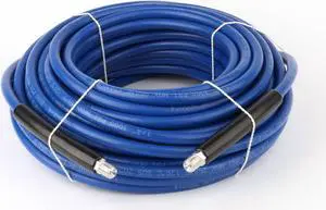 Schieffer 3000 PSI 1/4" x 150' Blue Non Marking Carpet Cleaning Hose 250 Degree