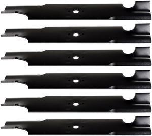 USA Mower Blades (6) U10022BP Standard Medium Lift for Exmark® 103-2508 103-2518 103-2518-S 103-2528 Length 18 in. Width 2-1/2 in. Thickness .250 in. Center Hole 5/8 in. 36 in. and 52 in. Deck