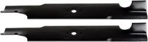 USA Mower Blades (2) U10022BP Standard Medium Lift for Exmark® 103-2508 103-2518 103-2518-S 103-2528 Length 18 in. Width 2-1/2 in. Thickness .250 in. Center Hole 5/8 in. 36 in. and 52 in. Deck