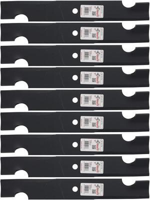 9 Rotary® 2173 Mower Blades for Bad Boy® 038-5202-00 Bobcat® 32022A Exmark® 1633482 Snapper® 1988564 Toro® 103-2528 Length 18 Width 2-1/2 Thickness .240 Center Hole 5/8 Fits 36 52" and 54" Decks