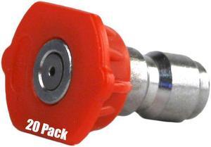 20 Pack of Erie Tools 4.5 Stainless Steel Orifice 0 Degree 1/4in. Quick Connect 4000 PSI High Pressure Washer Spray Nozzle Tips