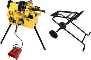 Steel Dragon Tools® 7090 1/2-inch to 2-inch Power Pipe Threading Machine with Cart 811A Die Head Dies and Foot Pedal