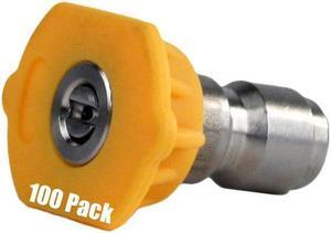 (100) Erie Tools 5.0 Stainless Steel Orifice 15 Degree 1/4in. Quick Connect 4000 PSI High Pressure Washer Spray Nozzle Tips