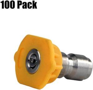 (100) Erie Tools 3.0 Stainless Steel Orifice 15 Degree 1/4in. Quick Connect 4000 PSI High Pressure Washer Spray Nozzle Tips