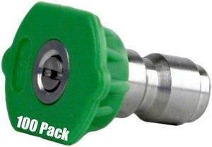 (100) Erie Tools 6.0 Stainless Steel Orifice 25 Degree 1/4in. Quick Connect 4000 PSI High Pressure Washer Spray Nozzle Tips