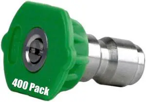 400 Pack of Erie Tools 3.0 Stainless Steel Orifice 25 Degree 1/4in. Quick Connect 4000 PSI High Pressure Washer Spray Nozzle Tips