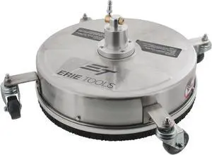 Erie Tools 18" Stainless Steel Hot and Cold Pressure Washer Surface Cleaner with Wheels No Handle 4000 PSI 4 GPM
