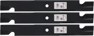 3 Rotary® 6083 Mower Blades for Bad Boy® 038-2007-00 Exmark® 103-0301 Gravely® 08781800 Hustler® 794685 Toro® 105-7715 Length 20-1/2" Width 2-1/2" Thickness .250" Center Hole 5/8" Fits 42" 60" Deck