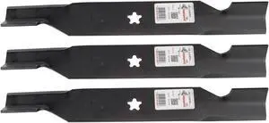3 Rotary® 14459 Mower Blades for AYP®  187254 187256 532187256 Length 18-1/2 Width 2-1/2 Thickness .204 Center Hole 5 Point Star Fits 54in. Deck