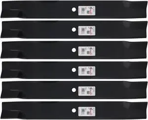 6 Rotary® 6833 Mower Blades for Bad Boy® 038-7202-00 Dixie Chopper® 30227-72N Hustler® 795260 Sunbelt® B1DC1507 Windsor® 50-4010 Length 24 Width 3 Thickness .250 Center Hole 5/8 Fits 72in. Deck
