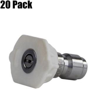 20 Pack of Erie Tools 3.5 Stainless Steel Orifice 40 Degree 1/4in. Quick Connect 4000 PSI High Pressure Washer Spray Nozzle Tips