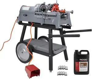 RIDGID® 535 V1 Pipe Threading Machine with Dies Die Heads Oil & New Cart