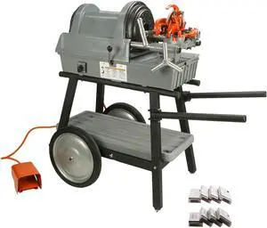 RIDGID® 1822-I Auto Chuck Pipe Threading Machine with 815A HSS Dies & Cart