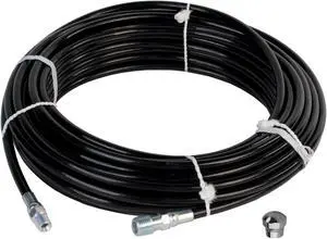 Schieffer 1/8in. x 100ft. 4800 PSI Thermoplastic Sewer Jetter Hose & 5.0 Orifice Button Nose Nozzle