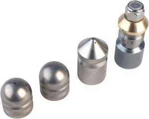 Deluxe 1/2in. NPT Pressure Washing Sewer Jetter Nozzle 4 Piece Set 16 GPM 4000 PSI 16.0 Orifice Thruster Flusher Degreaser & Roto Spinner