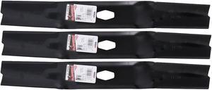 3 Rotary® 17225 Hi Lift Mower Blades for MTD® 742P05086 742-05086 Length 18-5/8 in. Width 2-1/4 in. Thickness .158 in. Center Hole Diamond 54 in. Deck