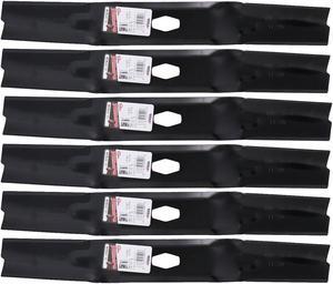 6 Rotary® 17225 Hi Lift Mower Blades for MTD® 742P05086 742-05086 Length 18-5/8 in. Width 2-1/4 in. Thickness .158 in. Center Hole Diamond 54 in. Deck