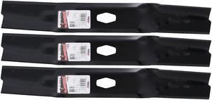3 Rotary® 17224 Hi Lift Mower Blades for MTD® 742P05094 742-05094 Length 17-1/4 in. Width 2-1/4 in. Thickness .158 in. Center Hole Diamond 50 in. Deck