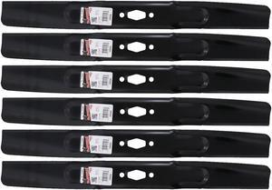 6 Rotary® 17223 Hi Lift Mower Blades for MTD® 742P05510 742-05510 Length 23-1/4 in. Width 2-1/4 in. Thickness .158 in. Center Hole Diamond 46 in. Deck