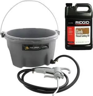 Steel Dragon Tools® 418 Handheld Oiler Bucket 10883 and 1 Gallon of Premium Dark Pipe Threading Oil for 300 535 700 12R