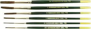 (6) Andrew Mack Brush Hannukaine Quill Brushes Series 79 Size XXS - XL Mixture Squirrel Taklon