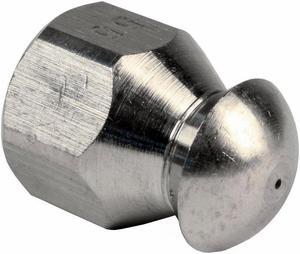 Erie Tools Button Nose 1/4-inch Drain Cleaning Nozzle 5.5 Orifice 5500 PSI Stainless Steel for Sewer Pipe Water Jetter