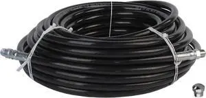 Schieffer 3/8in. x 100ft. 4000 PSI Thermoplastic Sewer Jetter Hose & 12.0 Orifice Button Nose Nozzle
