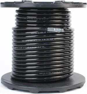 Schieffer 4000 PSI 3/8in. x 200ft. Thermoplastic Black Sewer Jetter Hose with MPT 3/8in.