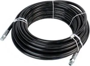 Schieffer 4400 PSI 1/4in. x 150ft. Thermoplastic Black  Sewer Jetter Hose with MPT 1/4in. Solid Ends