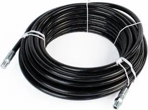 Schieffer 4400 PSI 1/4in. x 100ft. Thermoplastic Sewer Jetter Hose with 1/4in.  MPT Solid & Swivel Ends