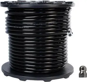 Schieffer 3/8in. x 300ft. 4000 PSI Thermoplastic Sewer Jetter Hose & 5.5 Orifice Button Nose Nozzle