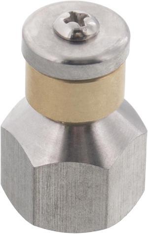 Erie Tools Rotating 3/8-inch Drain Cleaning Nozzle 8.0 Orifice 4000 PSI Stainless Steel for Sewer Pipe Water Jetter