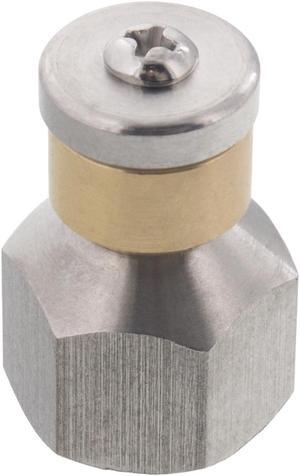 Erie Tools Rotating 3/8-inch Drain Cleaning Nozzle 12.0 Orifice 4000 PSI Stainless Steel for Sewer Pipe Water Jetter